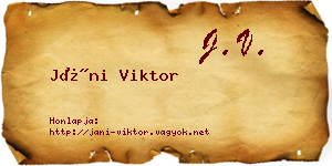 Jáni Viktor névjegykártya